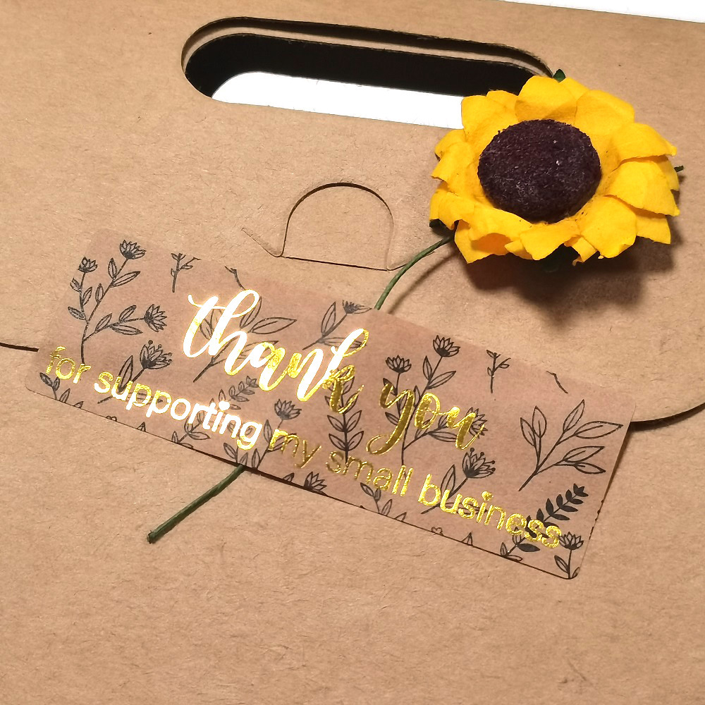120 stücke blume danke für Ihre Bestellung kleines Geschäft Goldfolie Aufkleber Geschenk box versiegelt Etikett Party Dekoration Festival-Paket – Detail 13