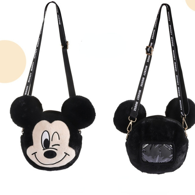Mickey Mouse Plush Head Shaped Plush Shoulder bag with