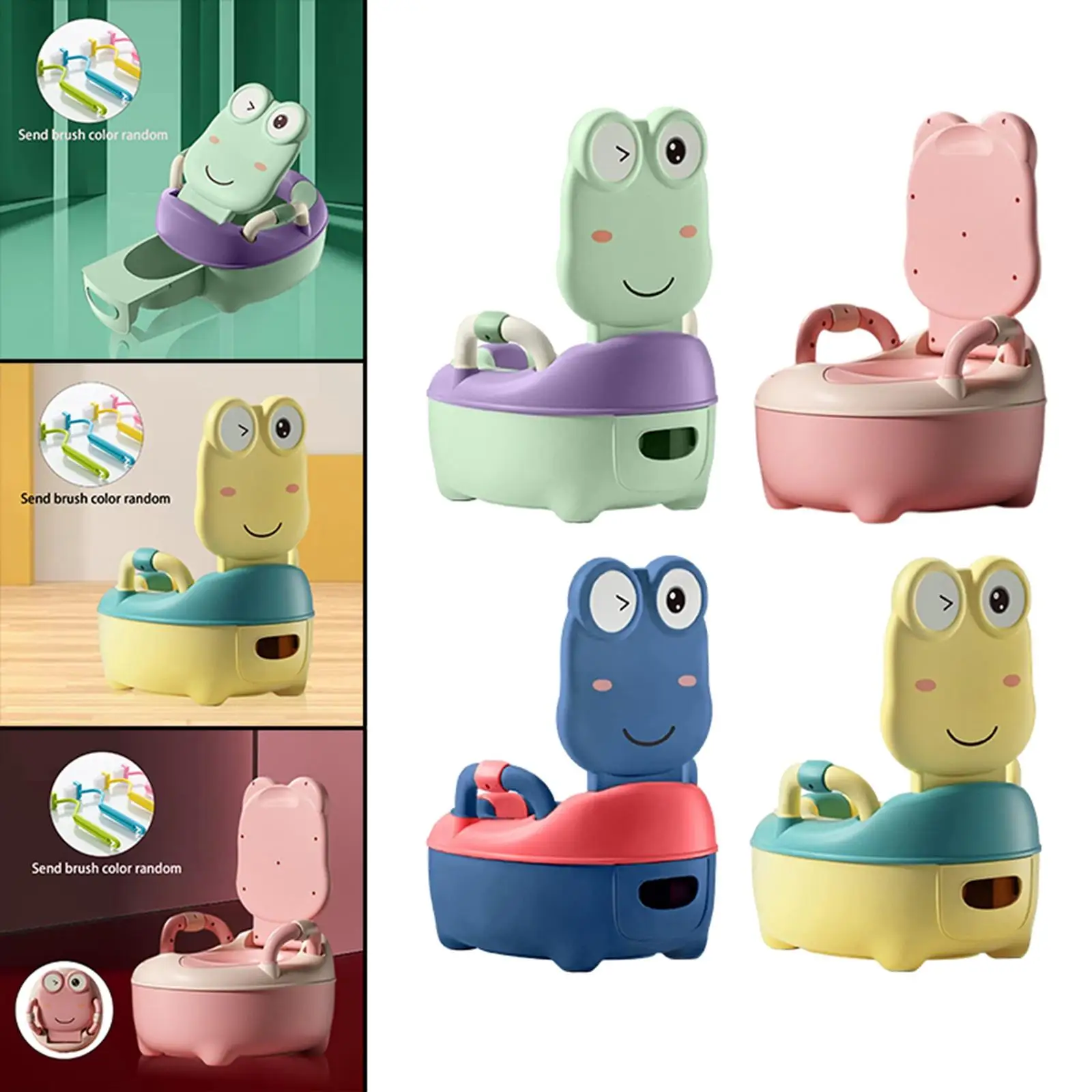 Cartoon baby Toilet Seat potty Chair Trainer Seat Pot with Handles for Kids Toddler Unisex Child
