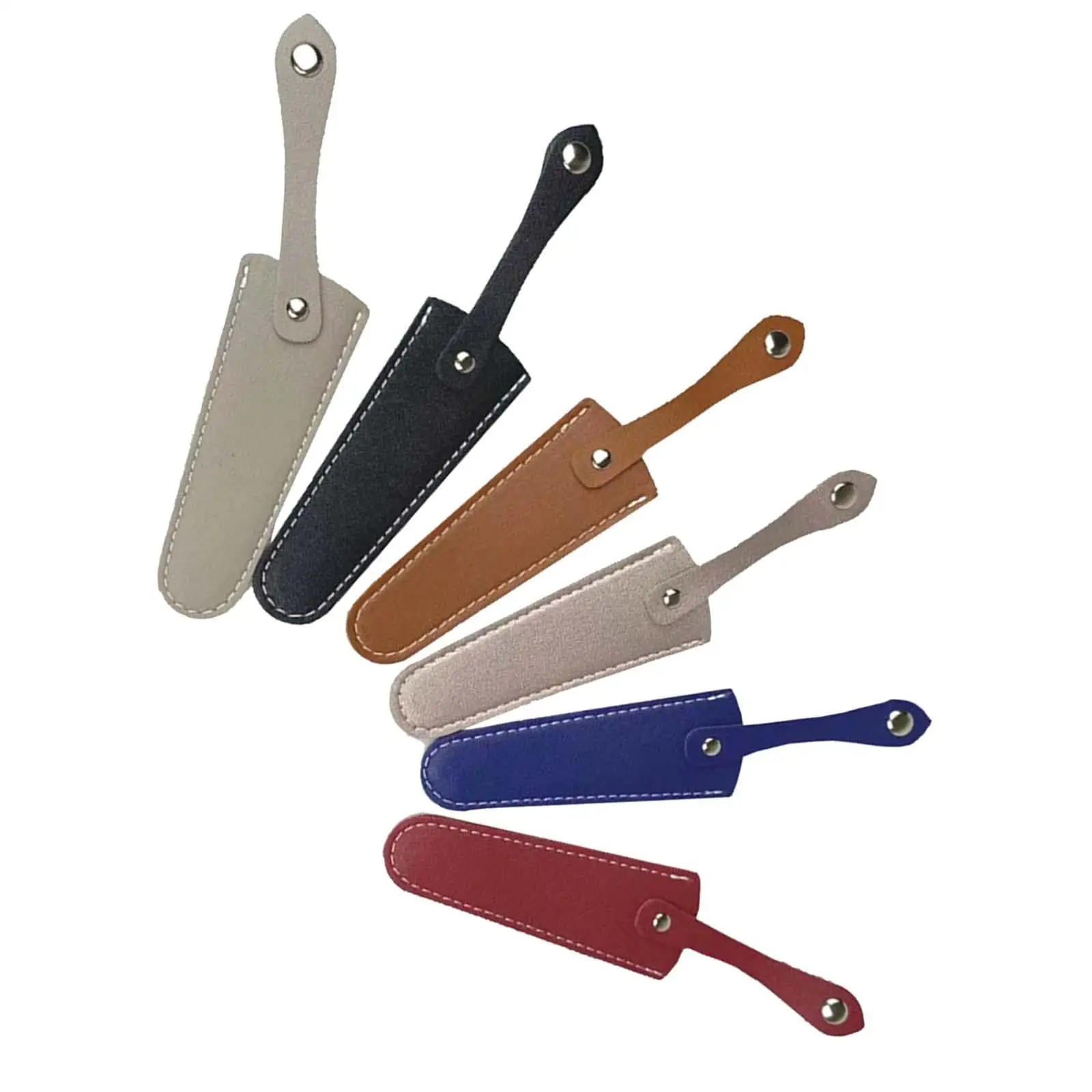 6x Scissors Sheath Compact PU Leather Collect Bags Scissors Safety Sheath Bag for Hair Cutting Scissors Embroidery Hairdressers