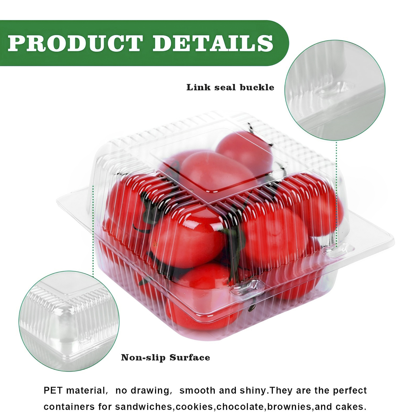 100Pcs Platz Käsekuchen Boxen Scheibe Kuchen Box Dreieck Pie Halter Kuchen Boxen Cupcake Scheibe Container Für Bäckerei Party Hochzeit – Detail 7