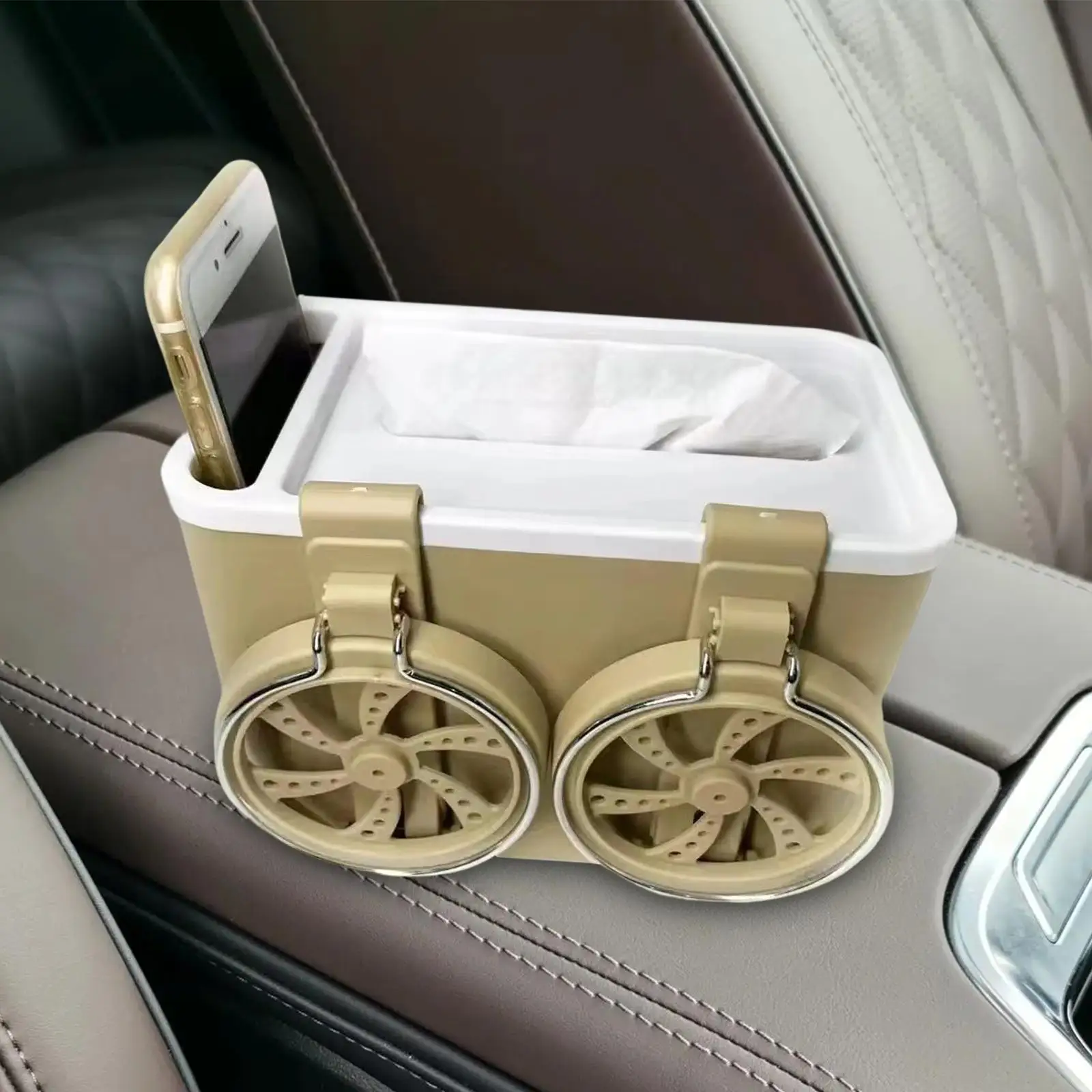 Car Armrest Storage Box with Cup Holder Foldable Universal drink