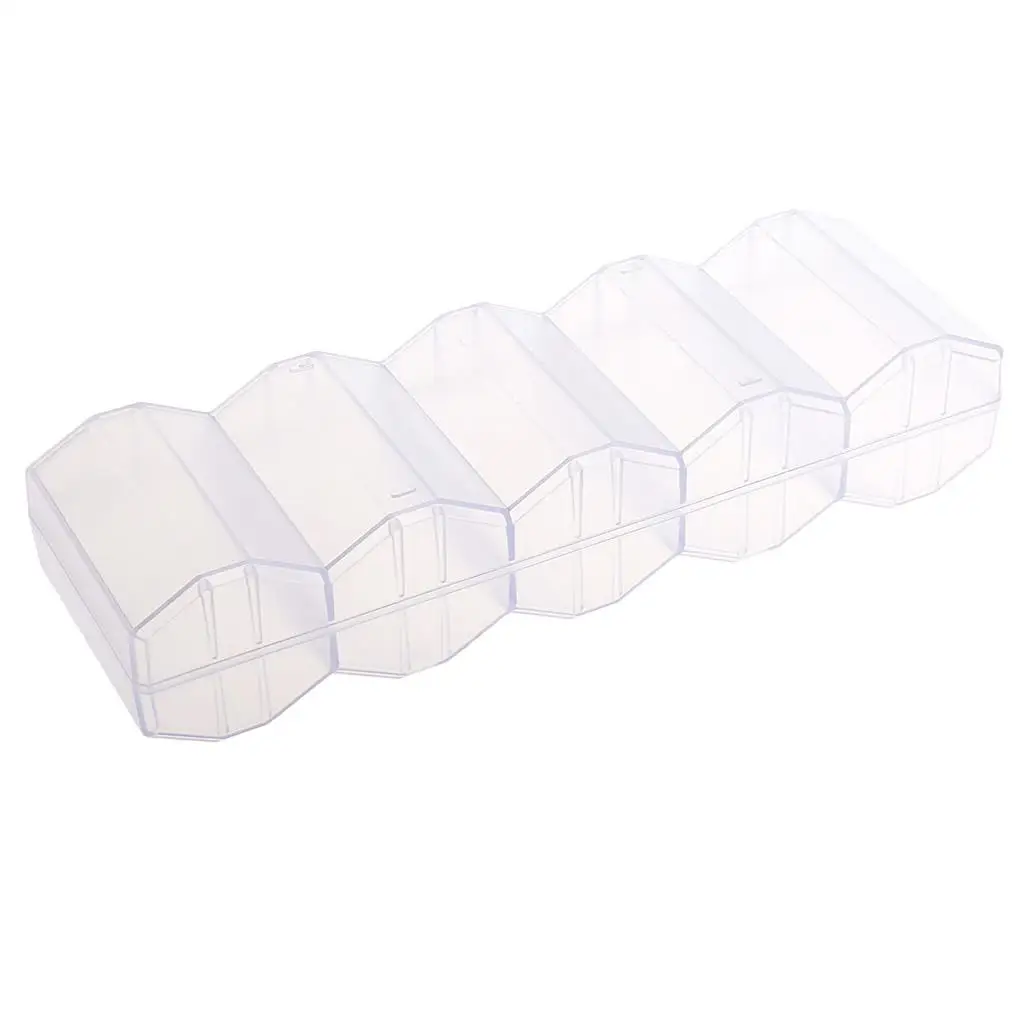 Portable 100 Chips Chip Tray Clear Box Container with Lid for  
