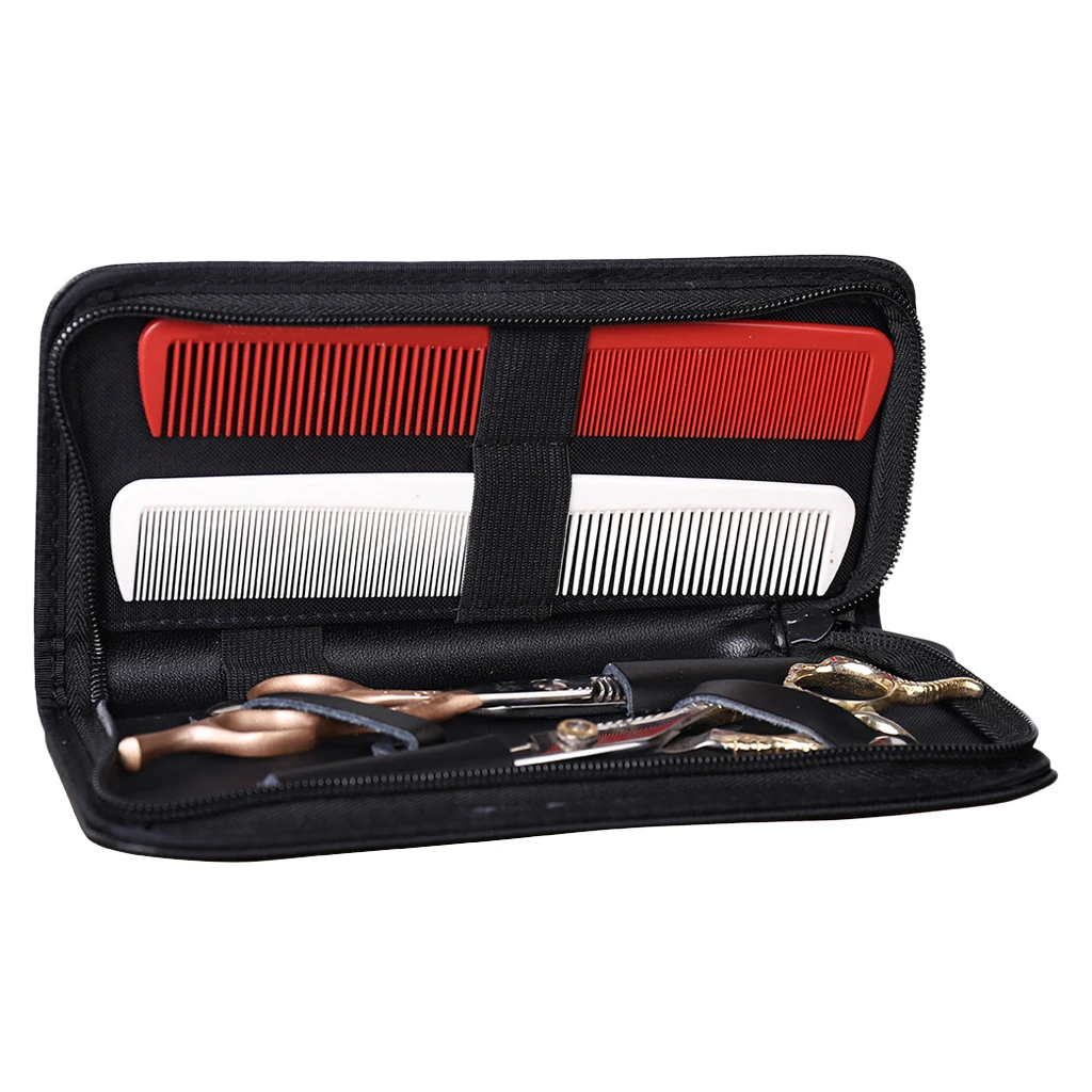 PU Leather Hair  Case Hairdressing Barber  Pouch Holder Black