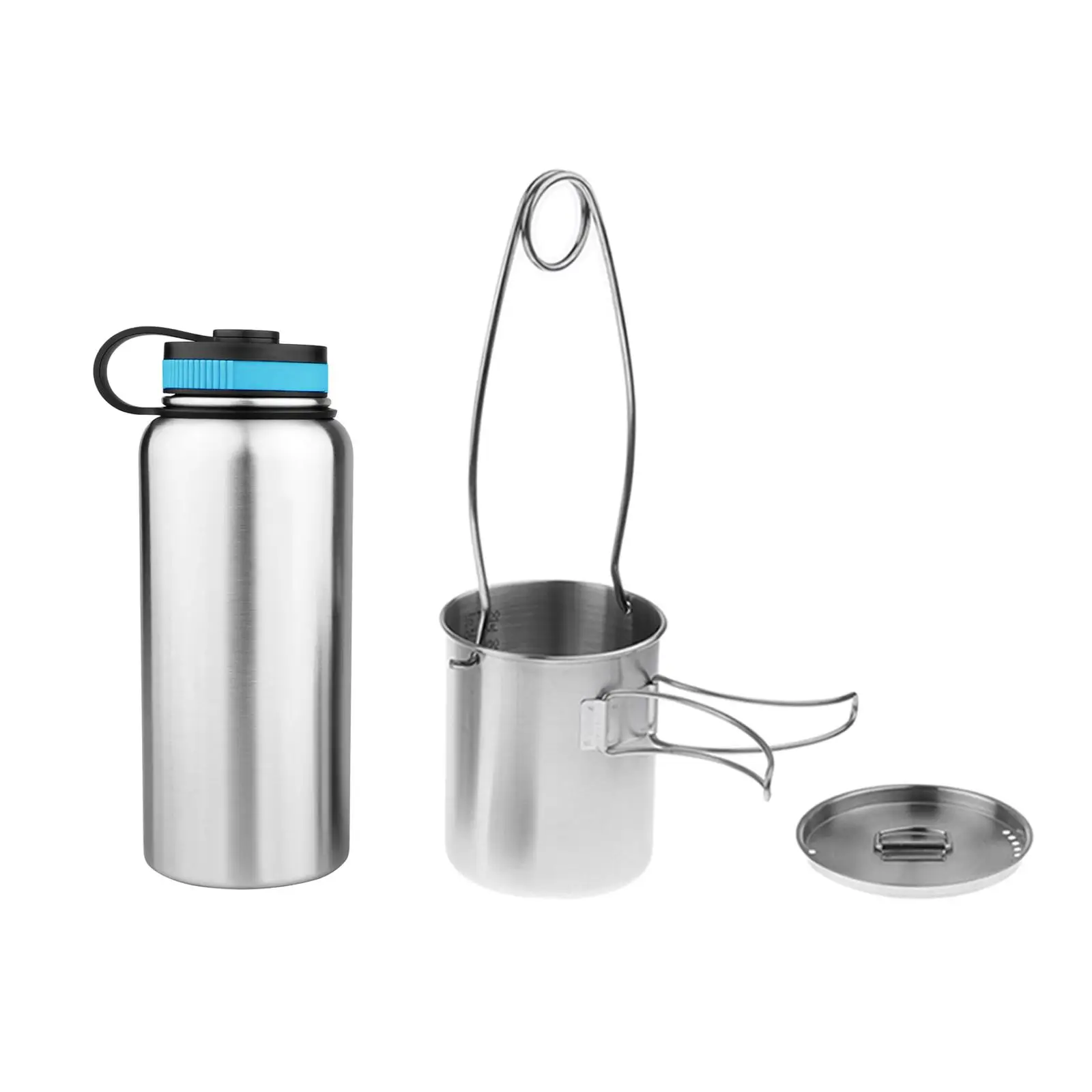 Stainless Steel Bottle Metal Bottle Kettle Fish Mouth Spreader Nesting Cup Coffee Mug 750ml Water Cup Pot for Hiking Cooking