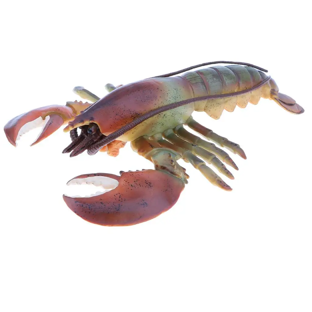 Plastic 9 Inch Cyan Lobster  Model Figurine Kids Teaching Toy Collectible