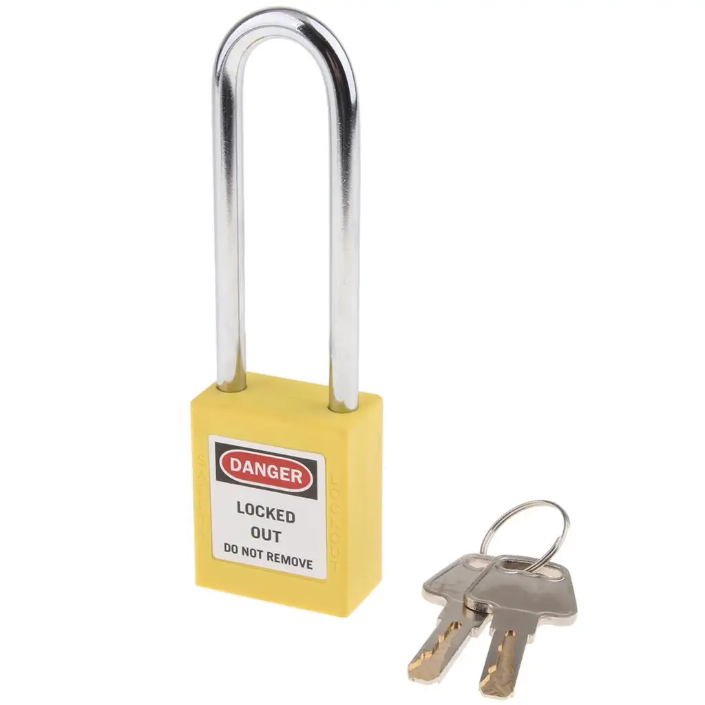 / Padlock, Keyed Different,3 inch Shackle Clearance,  yellow and  Orange