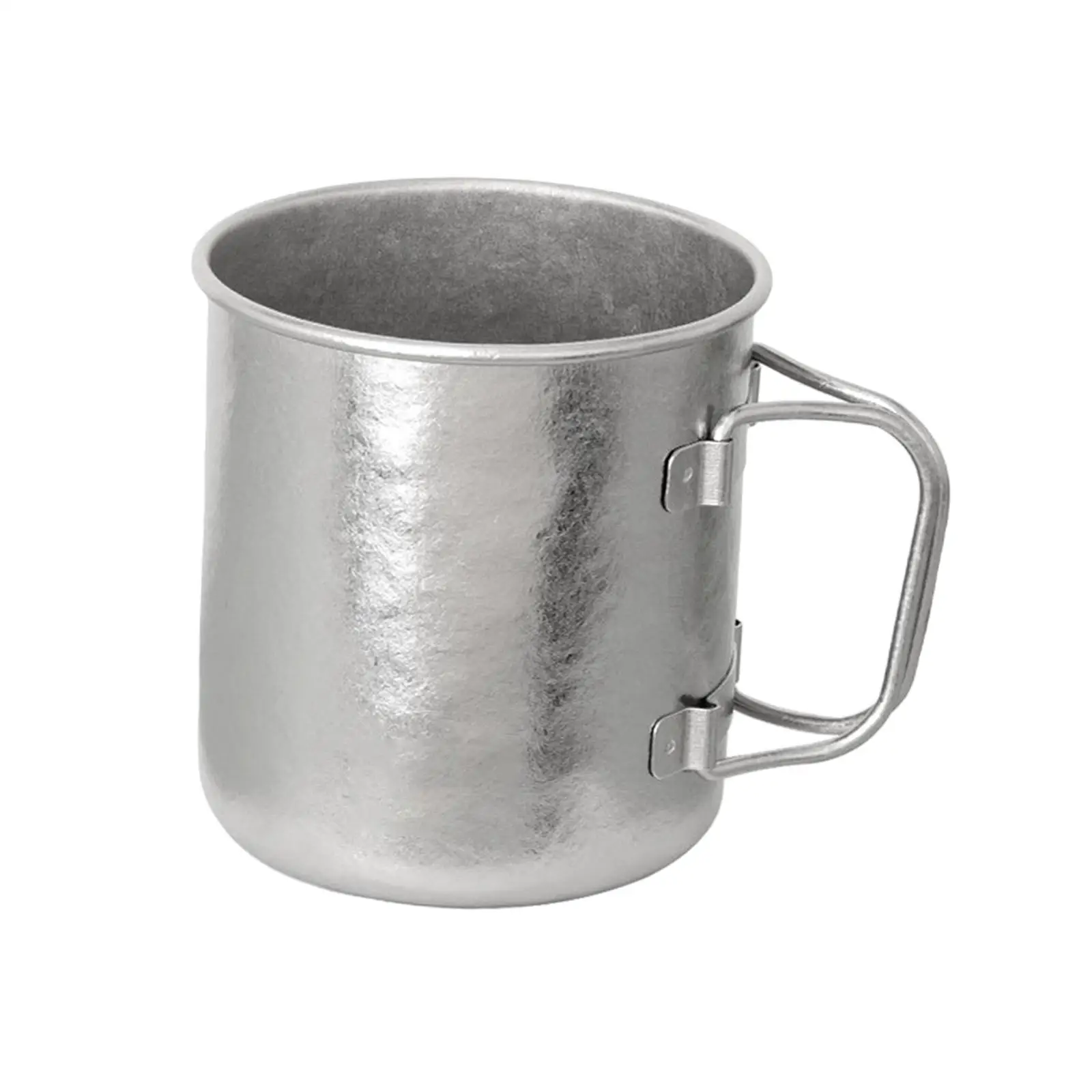 Lightweight Titanium 450ml Cup Camping Mug Foldable Handle Tea Water Cup Tableware for Campfire Outdoor Hiking Drinking