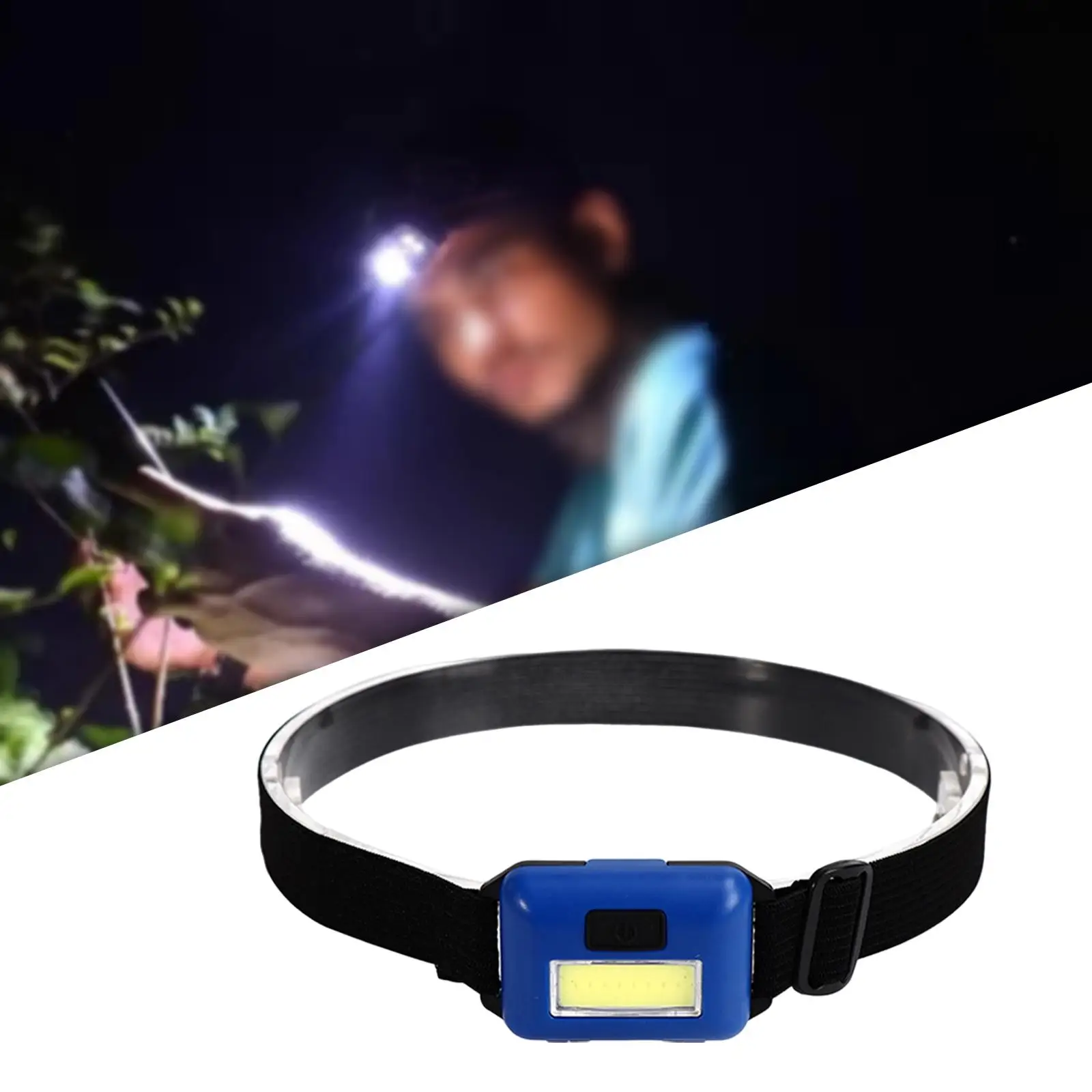 Small LED Headlamp flashlights Battery Powered Lightweight Elastic Head Band Light for Riding Repair Fishing Camping Adventure