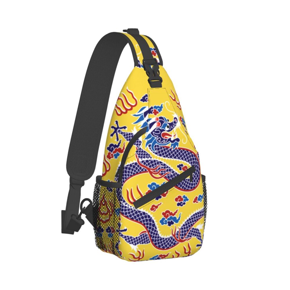 Moda dragão chinês estilo asiático Sling Crossbody