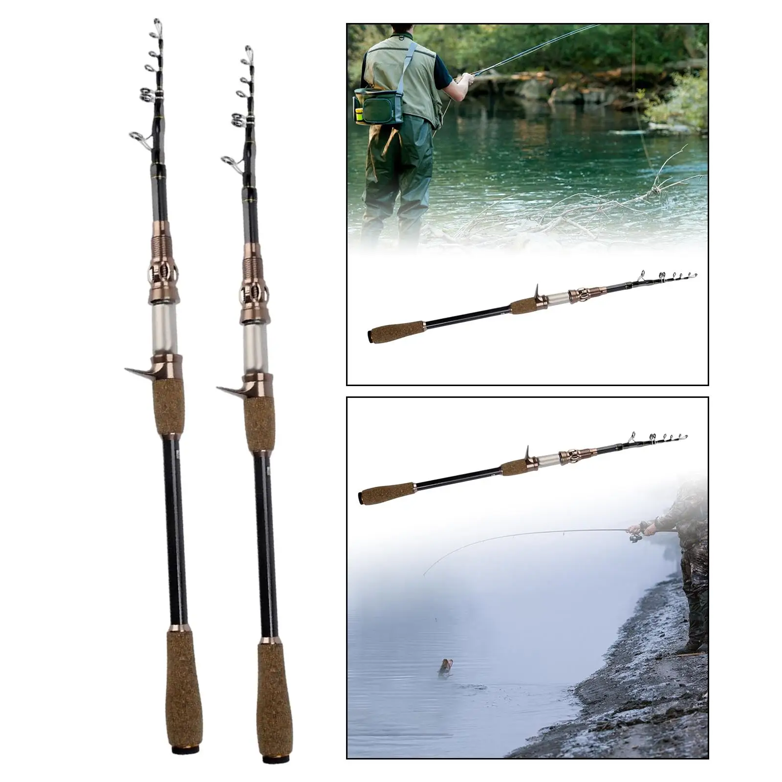 Telescopic Fishing Rod Saltwater Telescoping Fishing Poles for Adults Ultralight Carbon Fiber for Travel Catfish Boat