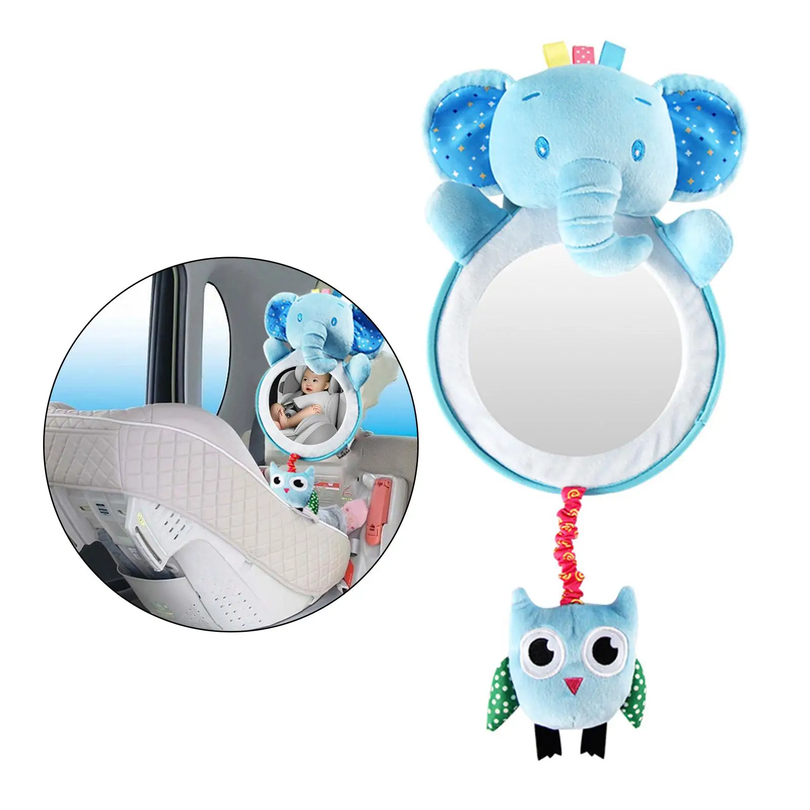 Baby Mirror Keep Visible Cute Animal Pattern Headrest Back Seat for Infants