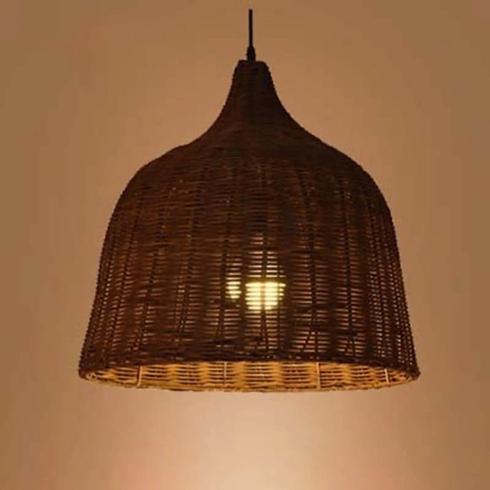Creative Bamboo Pendant Light Fixture E27 Handmade Woven Lamp Shade Bamboo Light Fixture for Farmhouse Bar Cafe Living Room