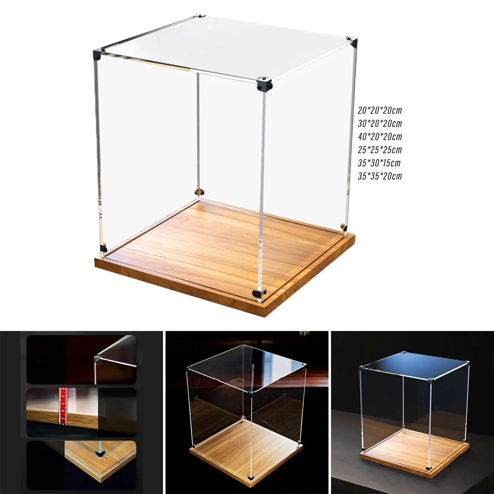 Acrylic Display Case Showcase for Doll Collectibles Action Figures Bookshelf Office