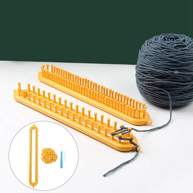 Wooden Wool Yarn Knitting Loom Kit Set Sewing Needle Scarves DIY Craft Tool