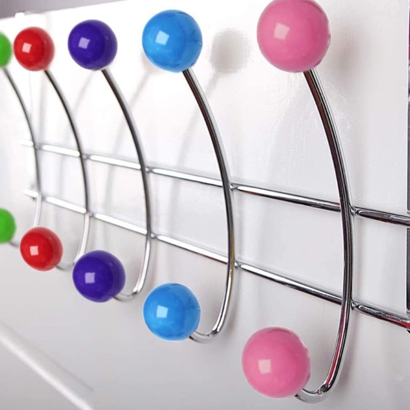 Multicolors Over Door Hanger for Clothes Hanging Heavy Duty Over Door Hooks for Bedrooms Bathroom Door 10 Hooks Hanger for Coat