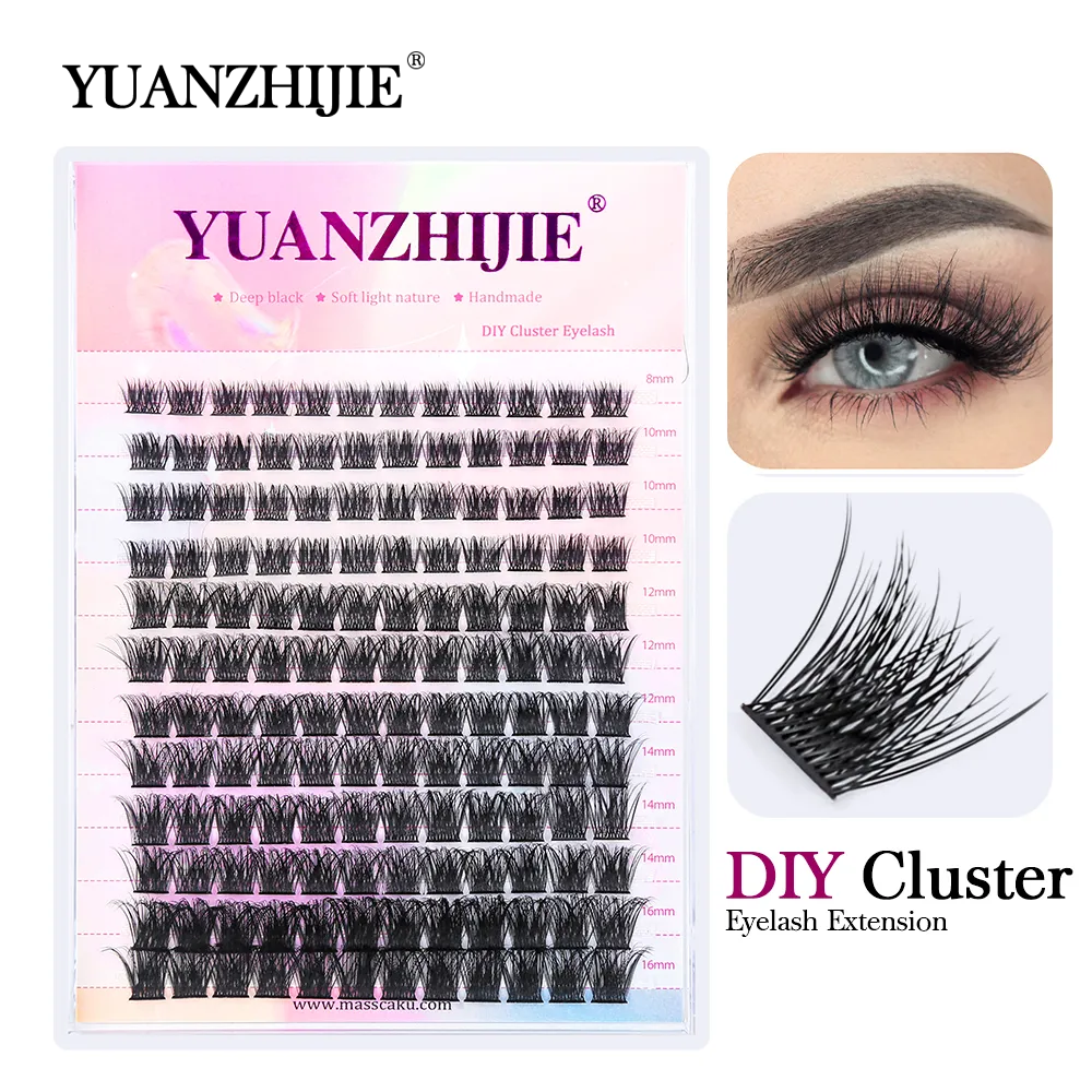 Best of YUANZHIJIE DIY Cluster Eyelash Extension 12lines Dovetail Segmented Lashes Natural Lighter Bundle Makeup Supplies Freeshippping Reviews & Tips