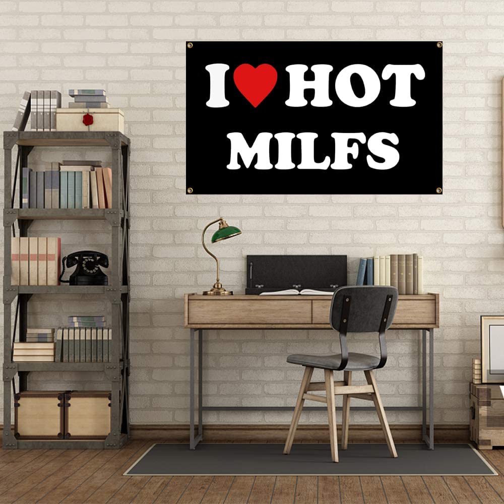 I Love Hot Milfs флаг I Heart Milfs флаг-3x5 футов забавное украшение  Баннер гобелен для дома и улицы | AliExpress