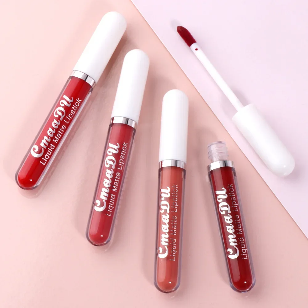 Best of 3Pcs / Set Waterproof Matte Nude Lip Gloss Brown Nude Pigment Dark Red Long Lasting Velvet Liquid Lipstick Women Makeup Lip Glaze Reviews & Tips - Image 6