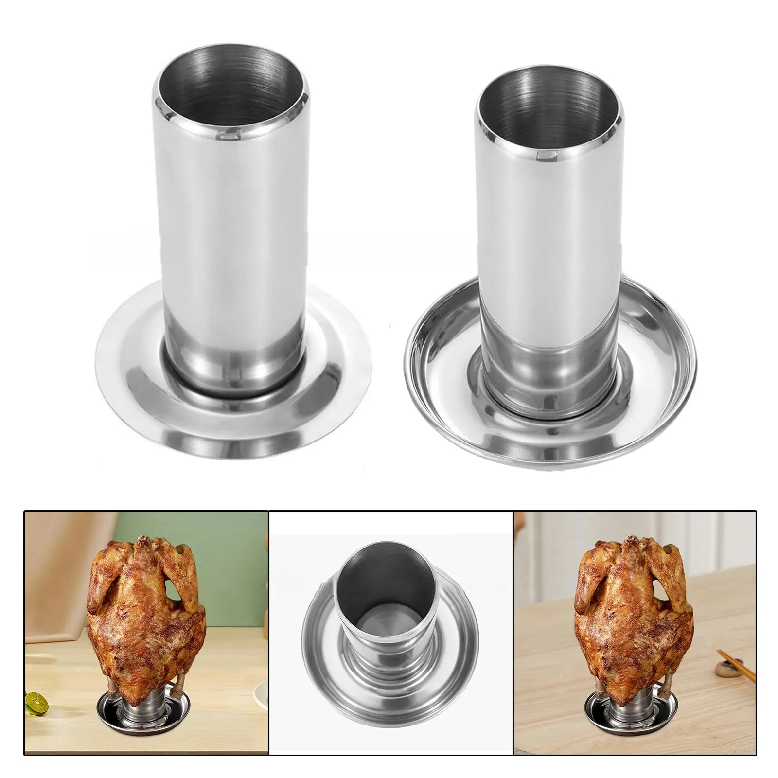 Stainless Steel Grill Beer Chicken Holder, Roaster Grill Rack, Barbecue Grill Turkey Roasting Rack Outdoor BBQ Tool