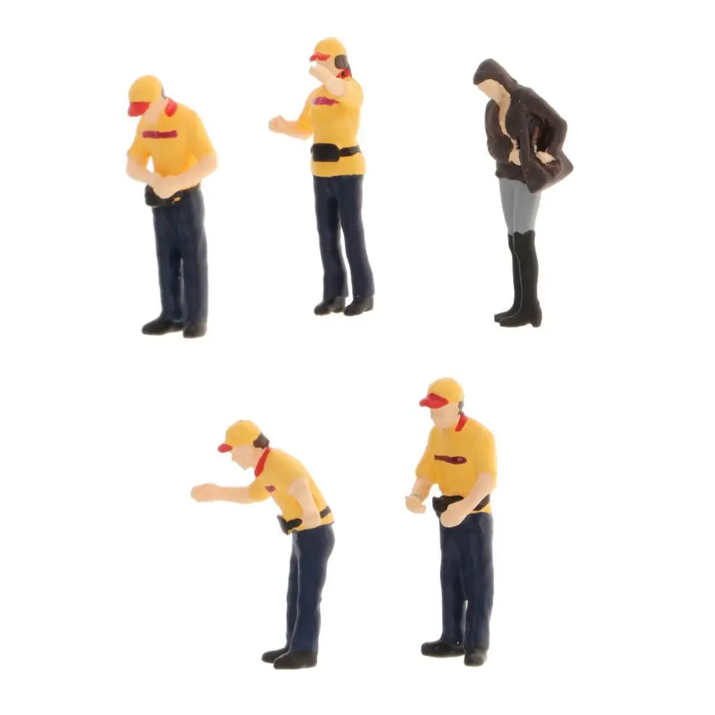 2x 1:64 Hand Painted Figures Gas Station Worker Figurines Doll Toys Diorama