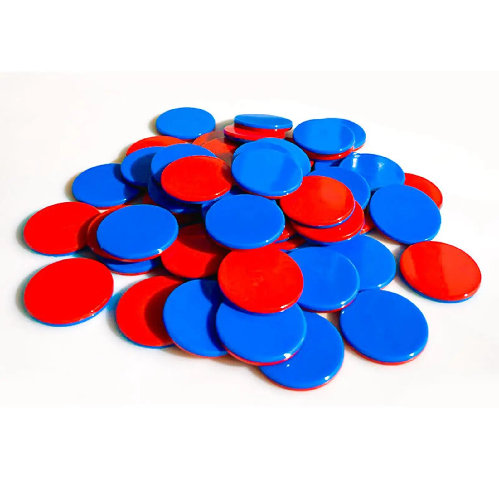 50x Montessori Solid Round Chips Math Discs Markers with Storage Box Two Color Counting Chips for Math Practice Children Toddler