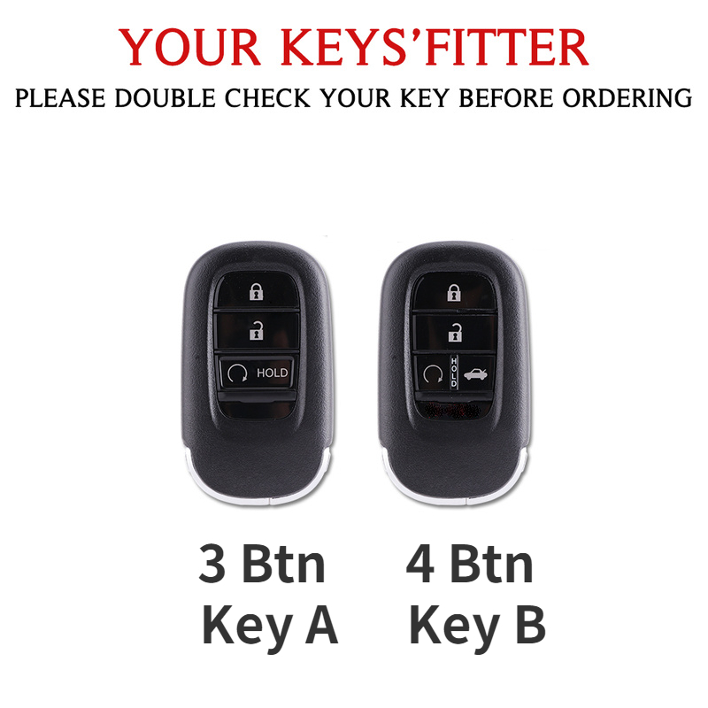 Nuova Pelle Auto Chiave A Distanza Della Copertura Della Cassa Borsette per Honda Civic 2022 3/4 Bottoni Protector Holder Fob Keyless Accessori - S7f36498904aa448181ca87835de730960