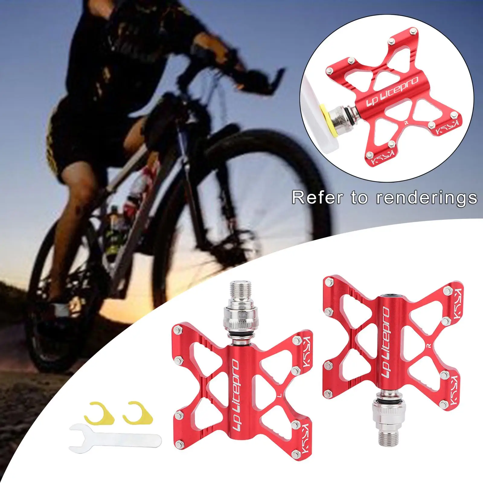 Lightweight Bike Flat Platform Pedals 14mm Thread Parts for MTB Bicycles