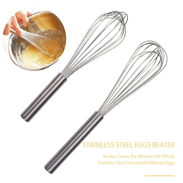 Batidor de huevos de acero inoxidable para el hogar, barra de crema,  batidora, varilla agitadora Manual, utensilios de cocina, accesorios de  cocina - AliExpress