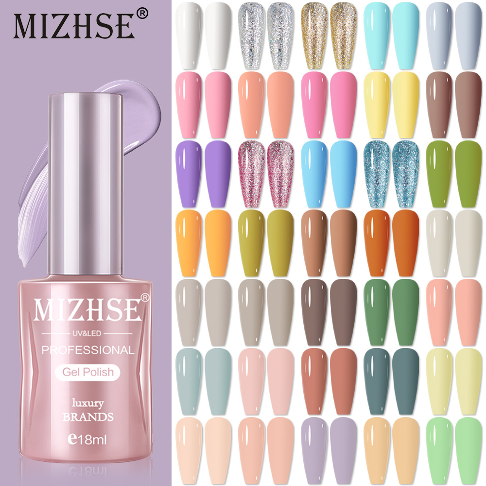 Best of MIZHSE 18ml Gel Nail Polish Solid Color Varnish Gel Top Base Coat Set Soak-Off UV / LED Gel Lacquer Rubber Base Gel Lak Nails Art Reviews & Tips