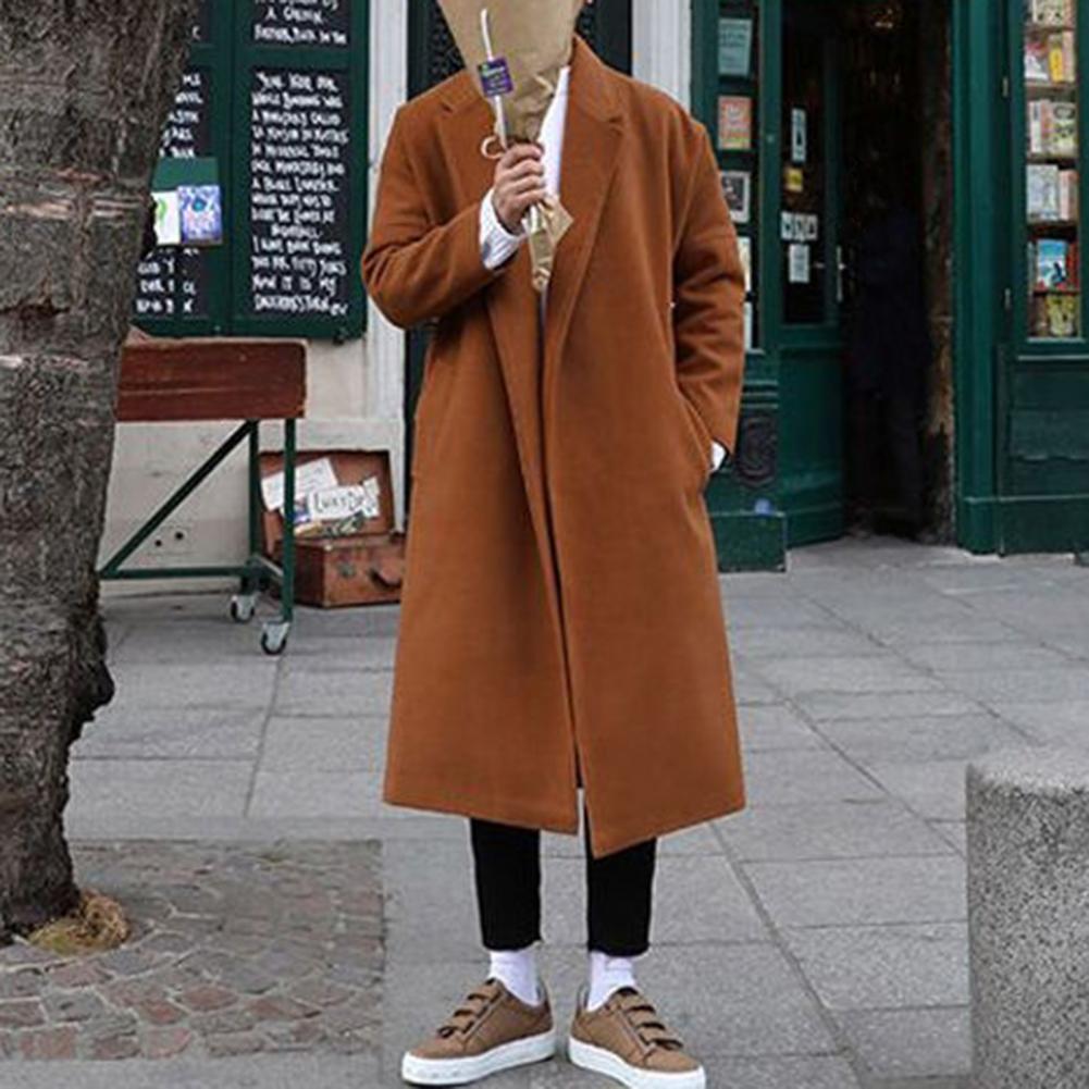 Description Picture 5 of itemMen Overcoat Trendy Loose Casual Stylish Autumn Winter Male Coat Long Sleeve Coat For Off-Duty Office Look Coat For Men