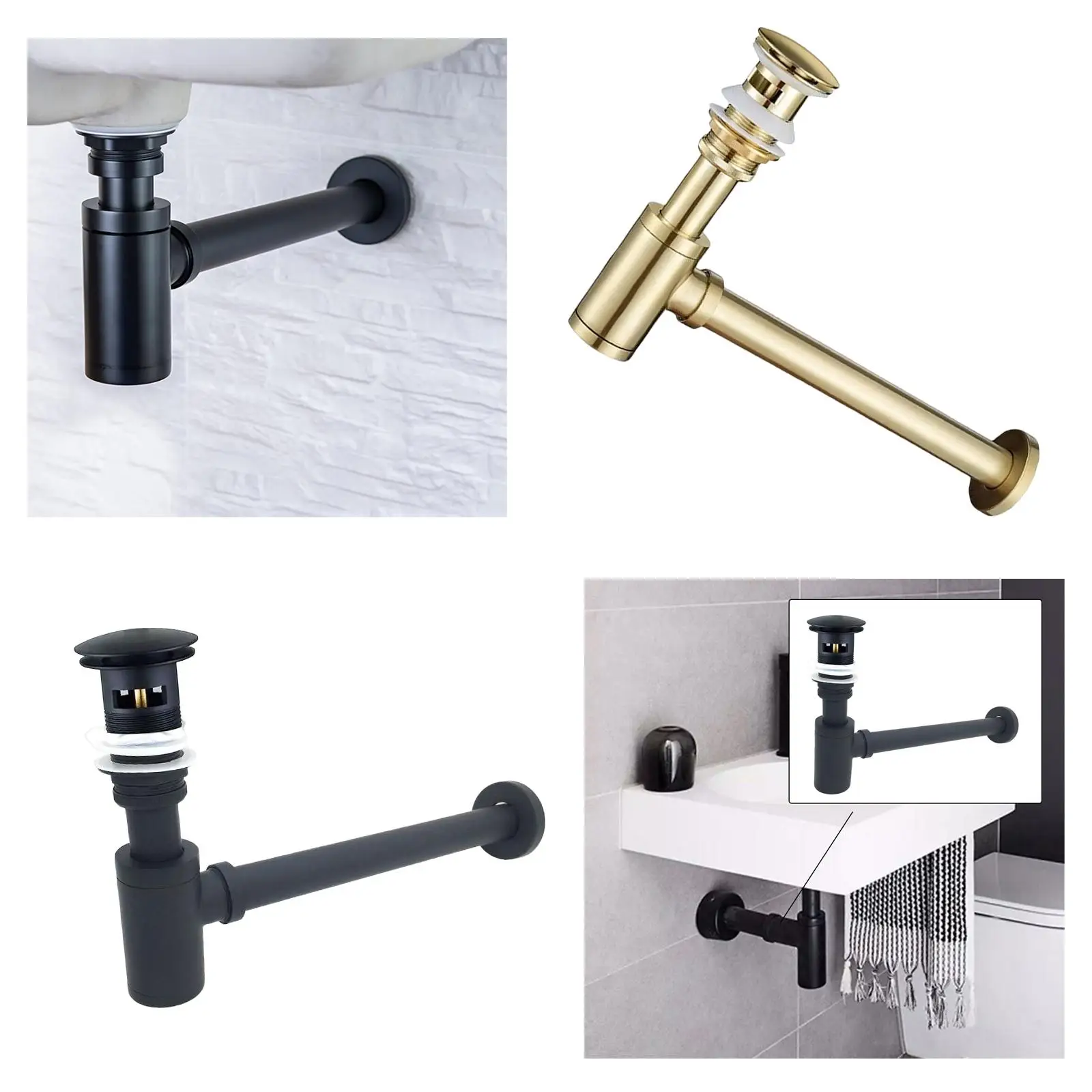 Brass Basin Sink Waste Drain Sink Filter Fixture Stopper Set Washbasin Siphon Horse Accessories for Bathroom