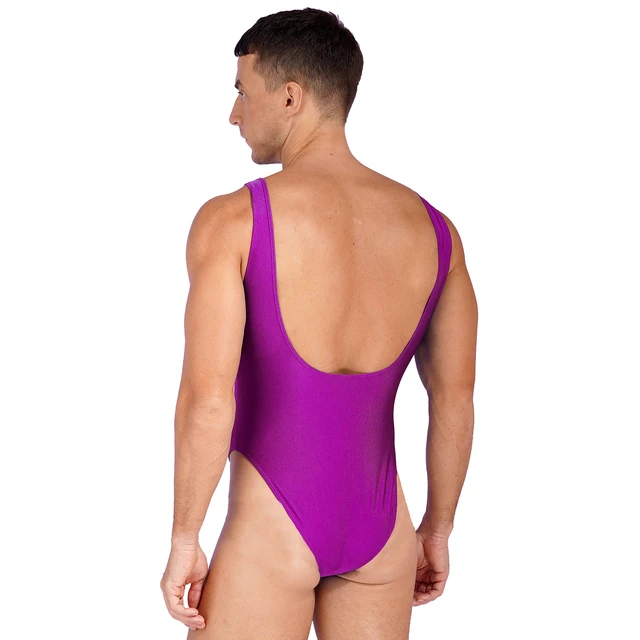 Men One Piece Thong Body Suits Swimsuits Fashion Sleeveless High Cut  Bodysuit Low Back Stretch Solid Color Leotard Bathing Suits - AliExpress