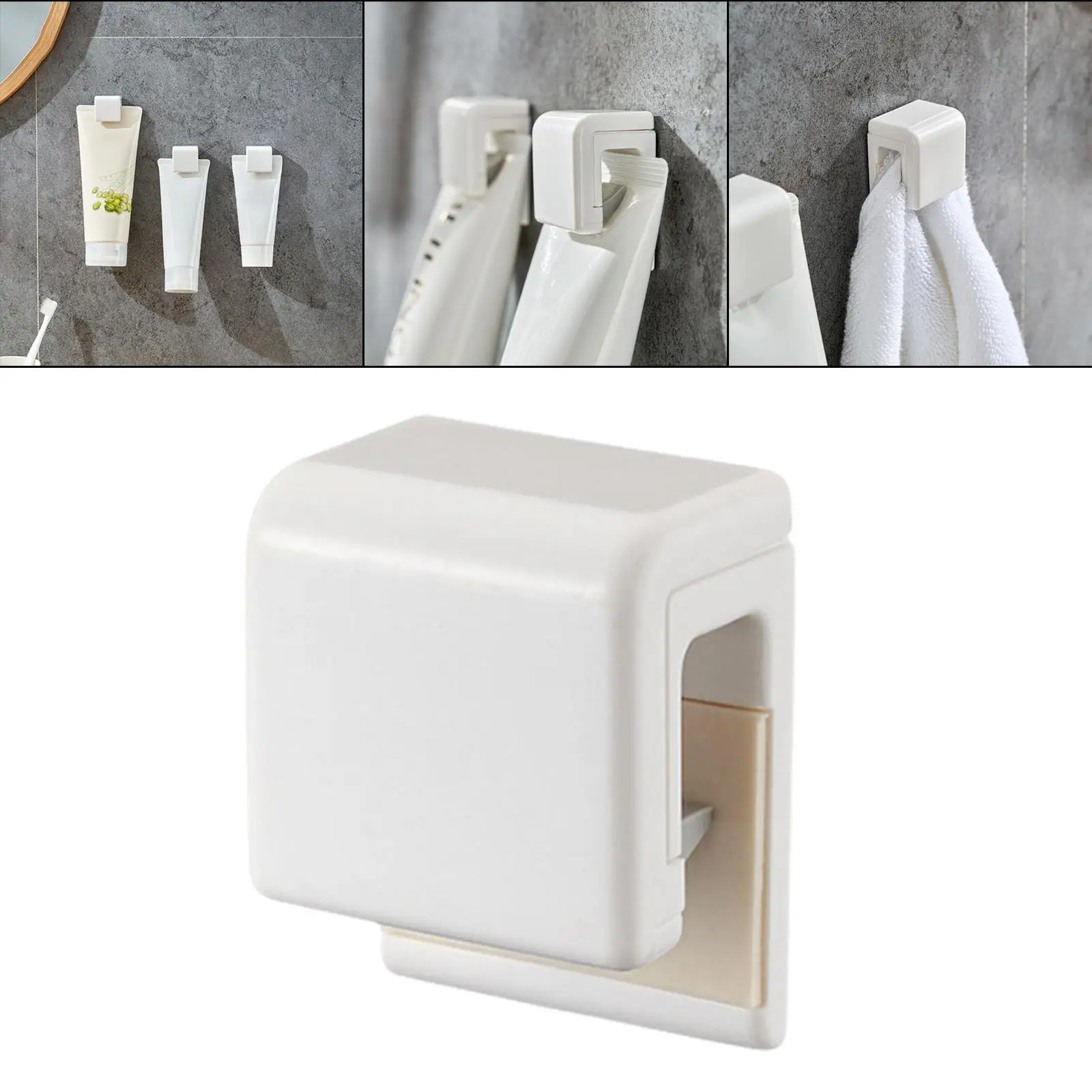 ABS Facial Cleanser Clip Accessories Holder Storage Organizer Wall-Mounted Toothpaste Clip for Family Washroom Home Household