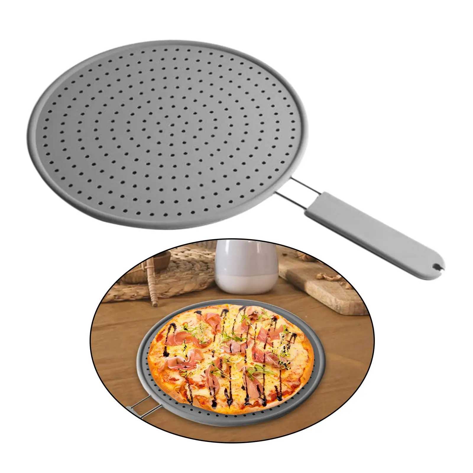 Silicone Splatter Screen with Handle Pan  Cooling Mat for Cooking Pot