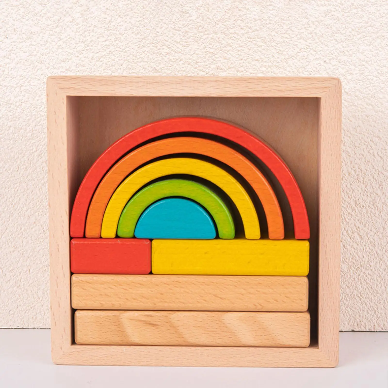 Creative Wooden Stacker Nesting Puzzle Blocks Montessori Early Development Building Blocks Educational Toys for Children Kids