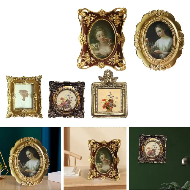 Floral Relief Antique Style Photo Frame Display Picture Frame