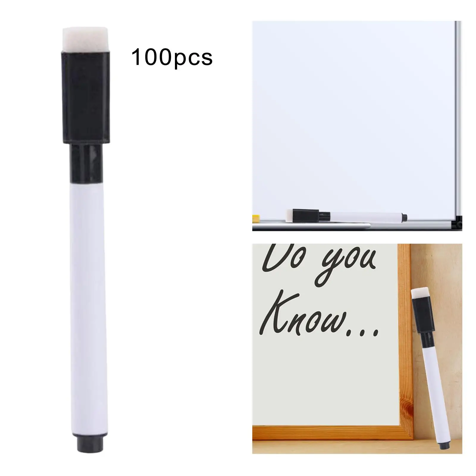 100x Whiteboard Marker Pens White Board Pen Writing Pen with Water Colour Writing for School Supplies Home Teachers Kids