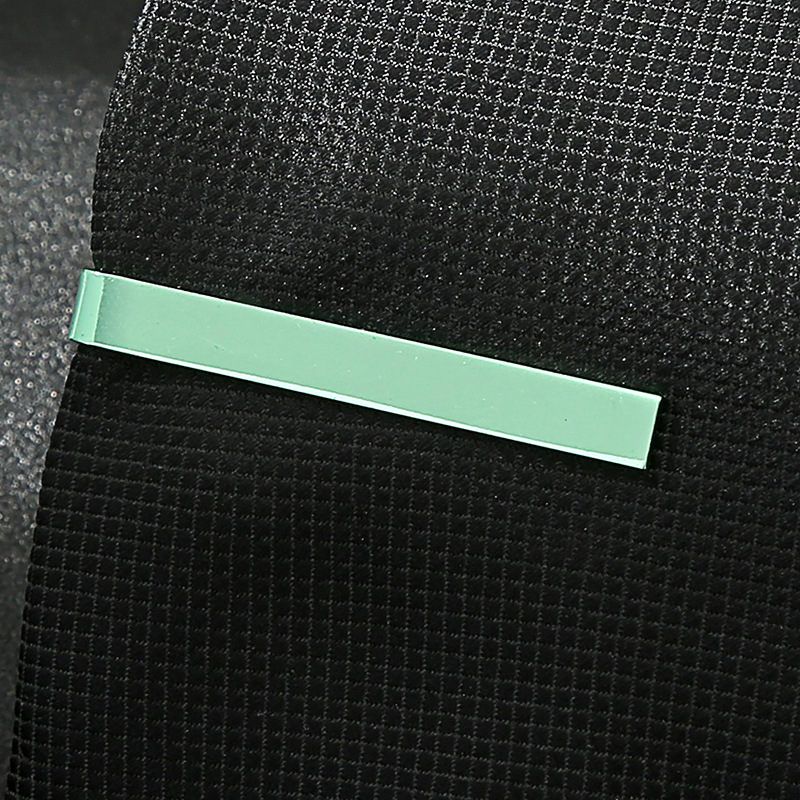 4cm Krawatten klammer für Männer einfache Metall bunte praktische Krawatten verschluss nadel – Detail 3