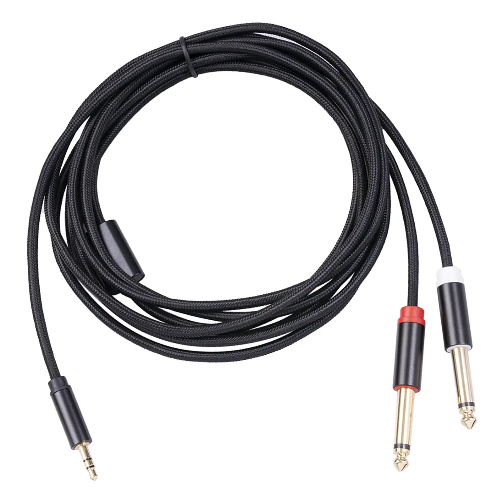 Cable for Computer Speaker 3.5mm 1/8  Dual 6.35mm 1/4  Audio Cable 3.5mm Stereo  Plug to 2 x 6.35mm  Audio Cable