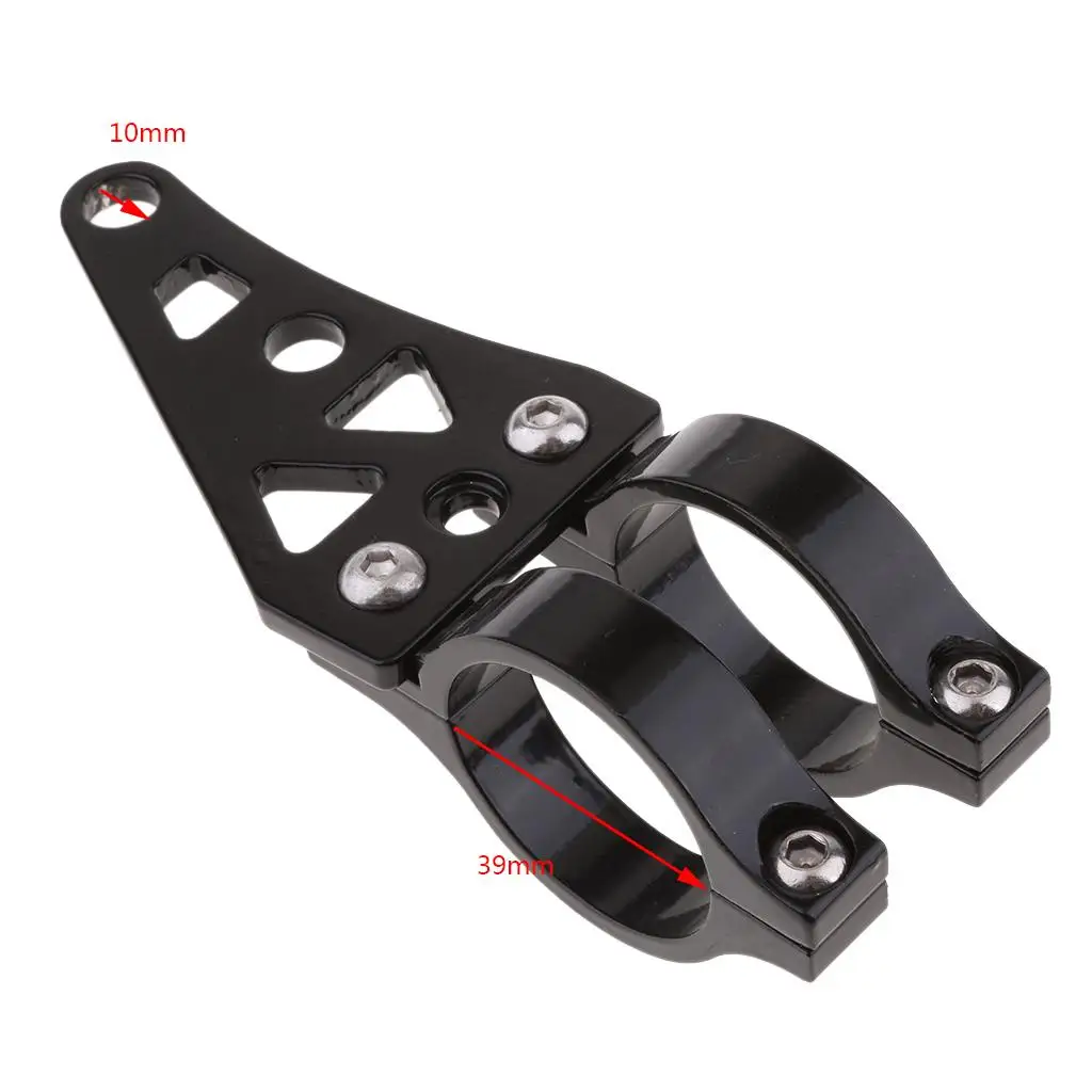 2Pcs Universal Motorcycle 39mm Fork Headlight Mount Bracket Black