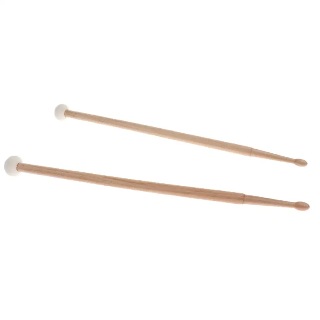 1 Pair  Double Head Cymbal Gong Mallet Set Sticks