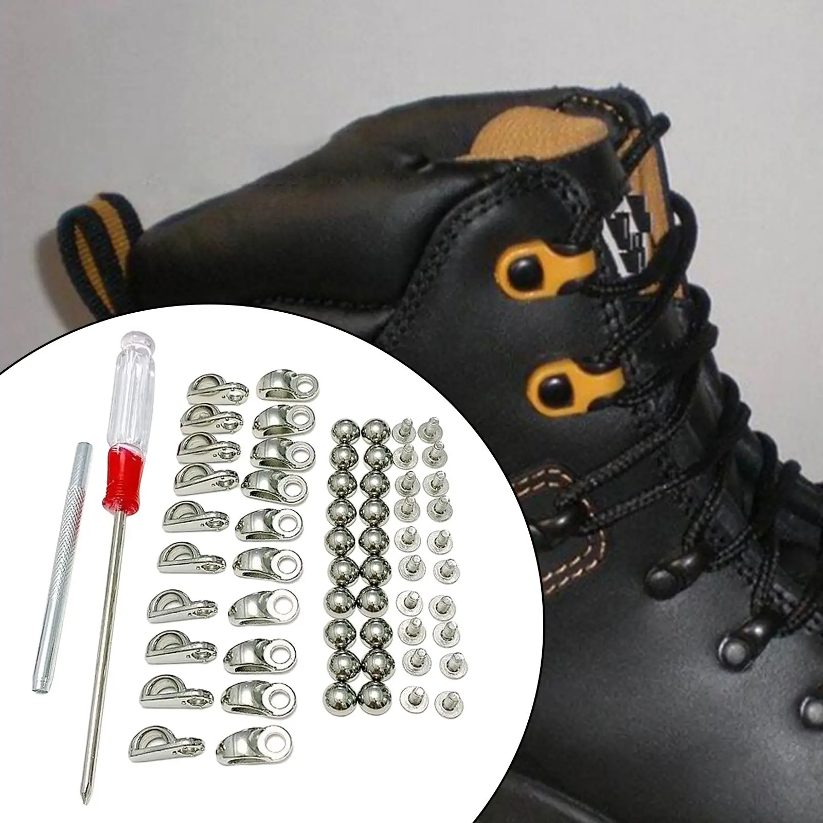 80 Sätze Speed ​​Shoe Lace Hooks zur Reparatur von Wanderschuhen im Freien 