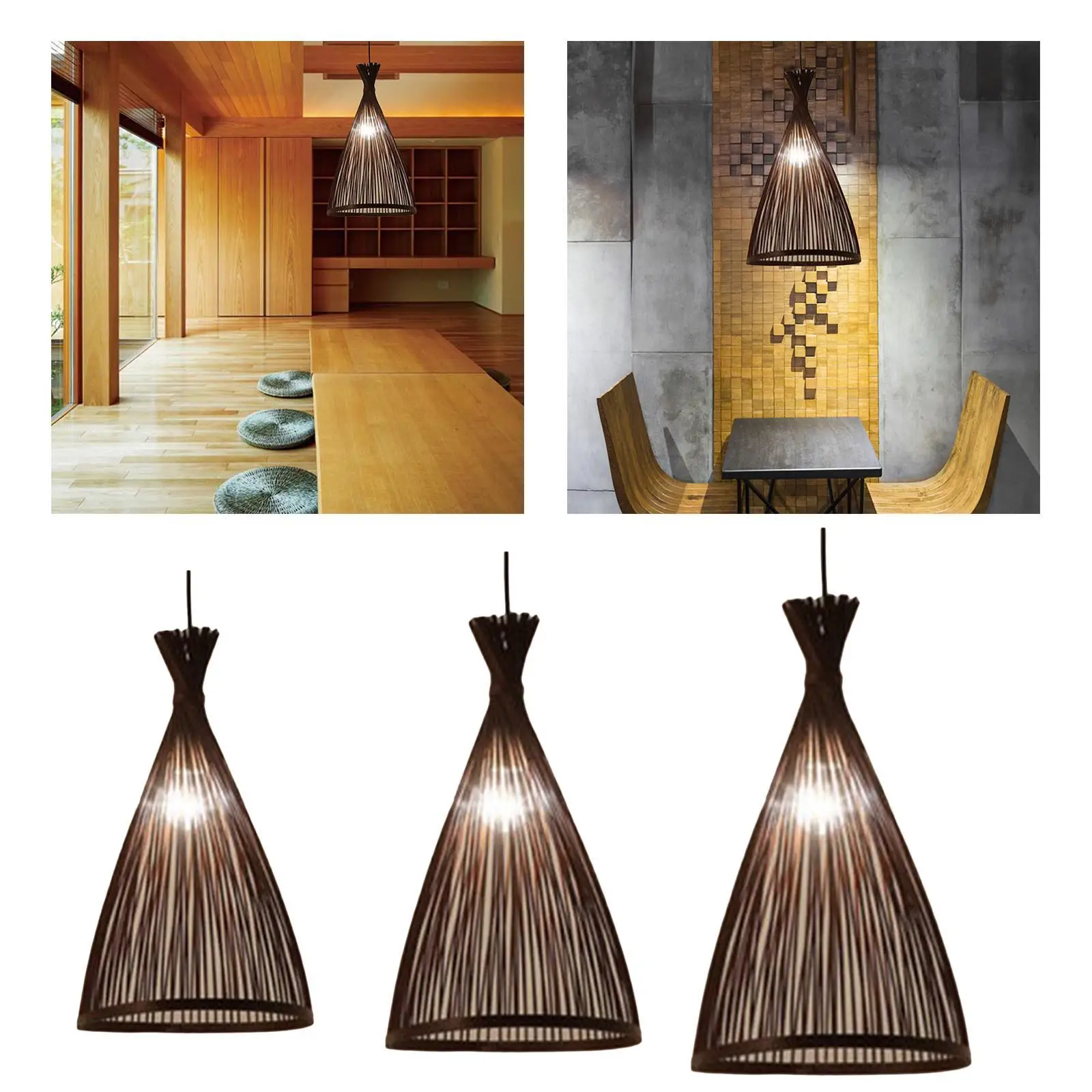 Handmade Bamboo Wove Pendant Light Hanging Lamp Dining Lighting