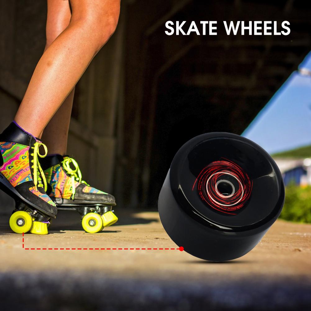 Generic 1 4 8Pcs Skate Wheels Faux Leather Shockproof Skating Rollers