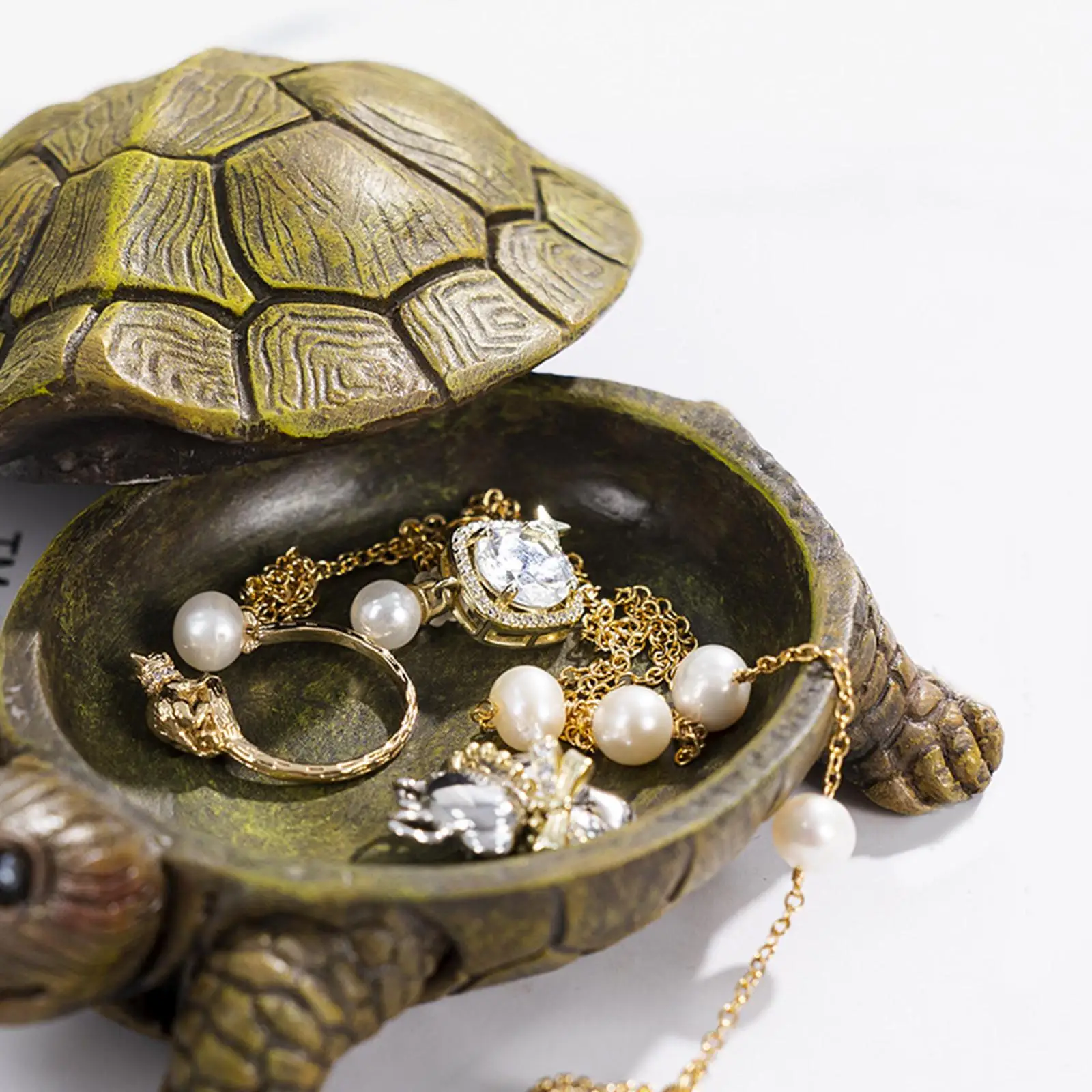 Jewelry Box Ring Home Bedroom Bracelets Turtle Figurine Animal Sculpture