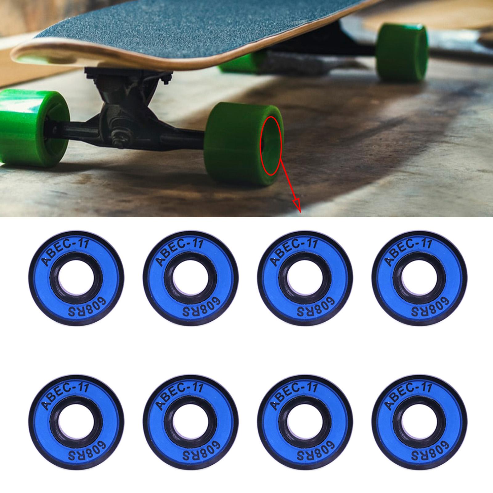 8x ABEC-11 608 RS Inline Roller Skate Wheel Bearing Anti-rust Skateboard Wheel Bearing Sealed Shaft