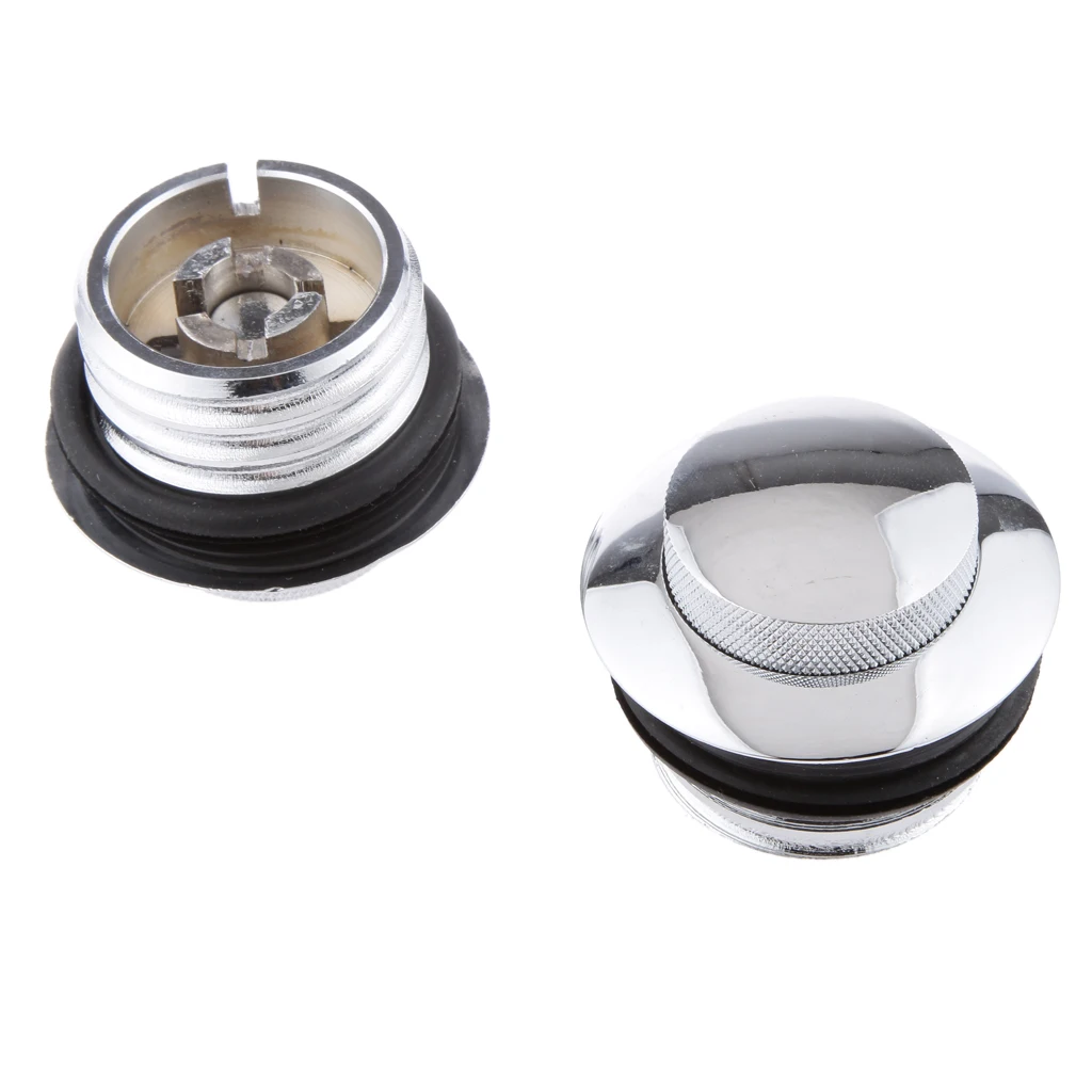 Chrome  Stock-style Vented Screw-in Tank Gas Caps For  