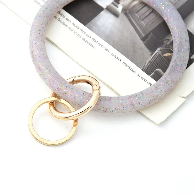 Silicone O Key Chain Big O Ring Keychain Fasion Chic Circle Wristlet  Keychain Wholesale for Women Key Wrist Strap O Key Ring