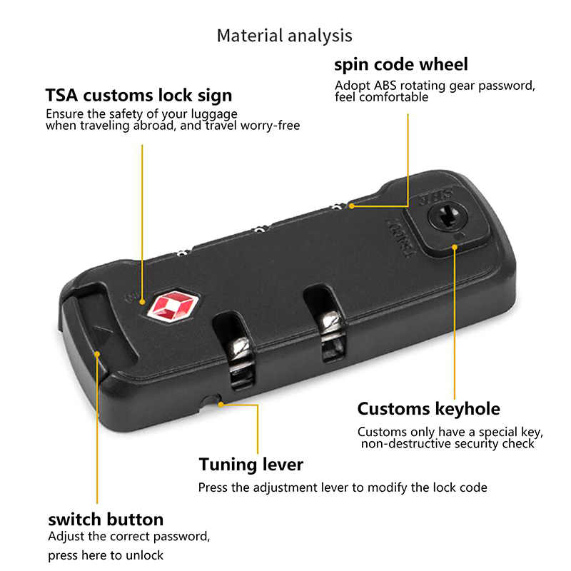 Security Fixed Lock Cupboard Cabinet Locker Padlock For TSA 3 Digit Password Combination Travel Bag Suitcase Luggage Accessories